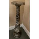 Victorian variagated marble column, with canted square plateau, 100cm high