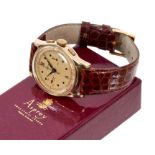 Gentleman's Asprey gold chronograph wristwatch in original box