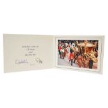 H.M. Queen Elizabeth II and H.R.H. The Duke of Edinburgh, signed 1977 Christmas card with twin gilt