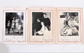 H.R.H.Princess Alexandra and The Hon.Angus Ogilvy - three signed Christmas cards 1971,1976 & 1978 (3