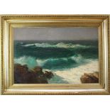 James H. C. Miller (act.1884-1903) oil on canvas - Coastal scene, signed, 60cm x 90cm, in gilt frame