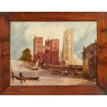 English School, 19th century, oil on canvas - Lambeth Palace from the Thames, 44cm x 60cm, in 19th c