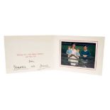 T.R.H. The Prince and Princess of Wales, signed 1989 Christmas card with twin gilt Royal ciphers to