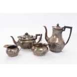 Early 20th century four piece silver tea set,