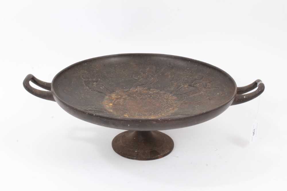 Mid 19th century Art Union of London cast iron tazza, by E N Wyon, decorated in low relief with Clas