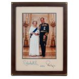 HM Queen Elizabeth II and HRH The Duke of Edinburgh signed presentation photograph