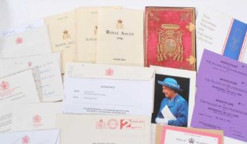 Collection of Royal invitations, copies of thank you letters from Senior members of the Royal family