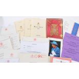 Collection of Royal invitations, copies of thank you letters from Senior members of the Royal family