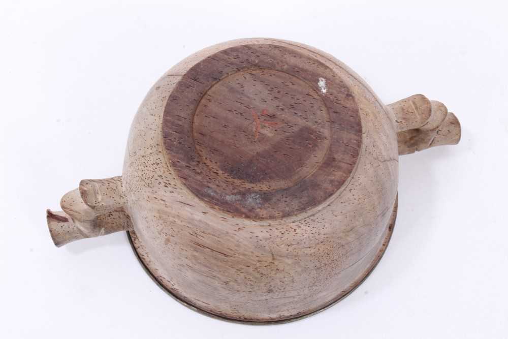 Asian wood libation cup with copper lining - Image 4 of 5