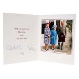 H.M.Queen Elizabeth II and H.R.H. The Duke of Edinburgh, signed 1999 Christmas card with twin gilt R