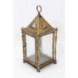 Arts & Crafts brass hanging lantern