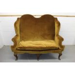 Queen Anne style camel-back sofa