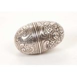 early 19th century silver vinaigrette in the form of an acorn with chased floral decoration.