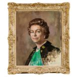 Bernard Hailstone (1910-1987)1979, oil sketch portrait of H.M.Queen Elizabeth II in moulded frame