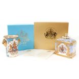 The Golden Jubilee 2002, Royal Collection limited edition porcelain beaker decorated with Royal Arms