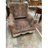 Victorian Kelim upholstered armchair