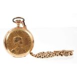 Edwardian 18ct gold Omega pocket watch Provenance: won by the vendors late Great Grandfather in a