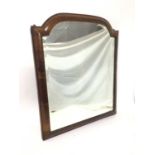 Early 18th century walnut cushion framed wall mirror