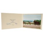 H.M. Queen Elizabeth II and H.R.H. The Duke of Edinburgh, signed 1974 Christmas card with twin gilt