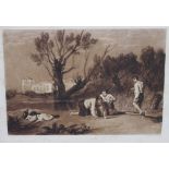 J M W Turner Young Anglers etching and mezzotint 1811 from Liber Studiorum