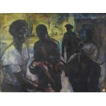 Douglas Pittuck (1911-1993) oil on board ‘Tragedy’ (from his apartheid series)