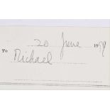 H.M.Queen Elizabeth II, handwritten note dated 20th June 1999 to Michael expressing her delight in a
