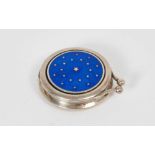 Silver and blue guilloché enamel box with star decoration