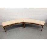 Pair of 19th century pine framed concave window seats