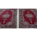 Fine pair of Pakistani part silk rugs