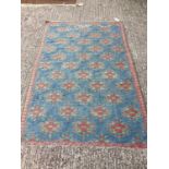Kelim rug on blue ground 130cm x 200cm