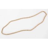 14ct white and yellow gold rope twist necklace, 82cm.