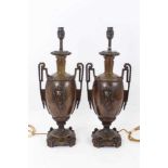 Pair of Classical revival bronze table lamps