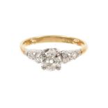 Diamond single stone ring with an old cut diamond estimated to weigh approximately 0.53cts in platin
