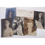 H.M. Queen Mary, five signed portrait photograph postcards 1916-1949