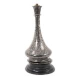 Antique silver inlaid Islamic vase or hooker base