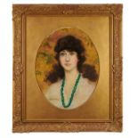*Frank Owen Salisbury (1874-1962) oil on canvas - portrait of a 1920s lady, signed, 48cm x 38cm, in