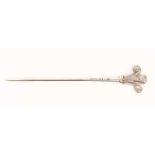 Victorian silver meat skewer with prince of wales feathers terminal, (London 1863), maker George Ada