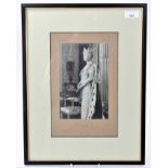 H.M.Queen Mary, fine signed presentation portrait photograph of the Queen wearing jewels and Order o