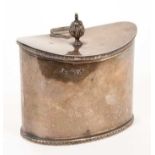 George V Regency style tea caddy of navette form