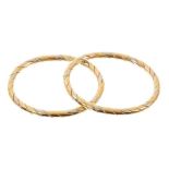 Two Italian 18ct three-colour gold bangles