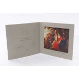 H.M. Queen Elizabeth II and H.R.H. The Duke of Edinburgh, signed 1961 Christmas card with twin gilt