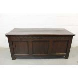 Late 17th century panelled oak coffer