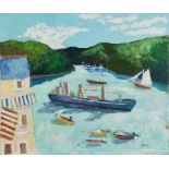 *John Hanbury Pawle (1915-2010) oil on board- Fowey River, signed, 51cm x 60cm