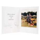 H.M.Queen Elizabeth II and H.R.H. The Duke of Edinburgh, signed 2001 Christmas card with twin gilt R