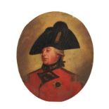 After Sir William Beechey, early 19th century, oval oil on oak panel – portrait of George III, 30c