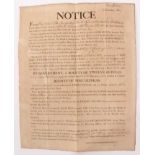 Rare George III Napoleonic Wars military recruiting document