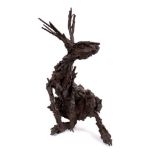 *Claire Norrington (born 1969) large limited edition bronze sculpture of a hare, signed with initial