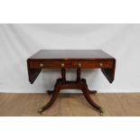 Regency mahogany and satinwood line inlaid sofa table