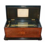 Fine and exceptionally large 19th century Swiss cylinder music box