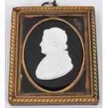 19th century carved glass cameo of a papal figure